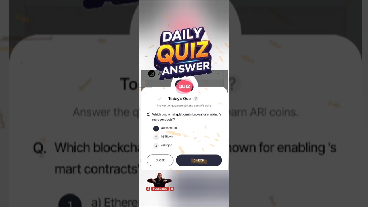Which blockchain platform is known for enabling 's mart contracts'? Ari wallet. daily Quiz answer
