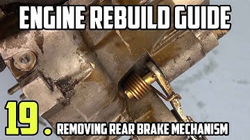 Removing the rear brake mechanism  - Vespa LML Engine rebuild tutorial Part 19
