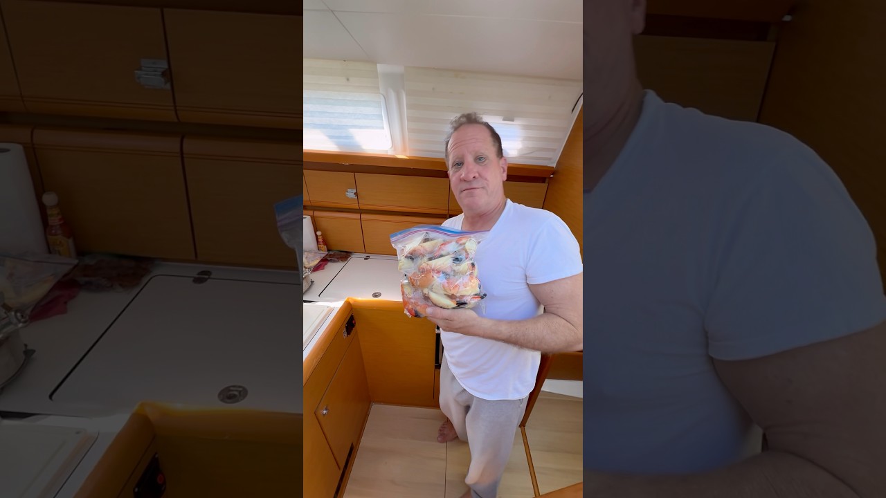 ⁣How to cook fresh stone crab in a sailboat kitchen #finallysailing #stonecrab #floridakeys