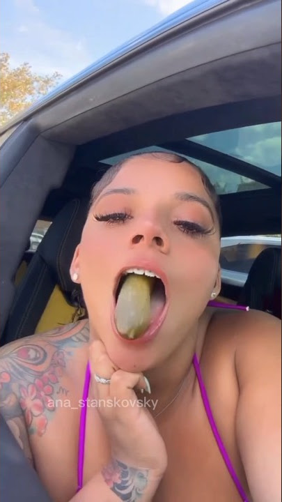 This girl swallowed whole cucumber