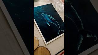 Watercolor painting! Satisfying video! Blue whale 🐳 #shorts