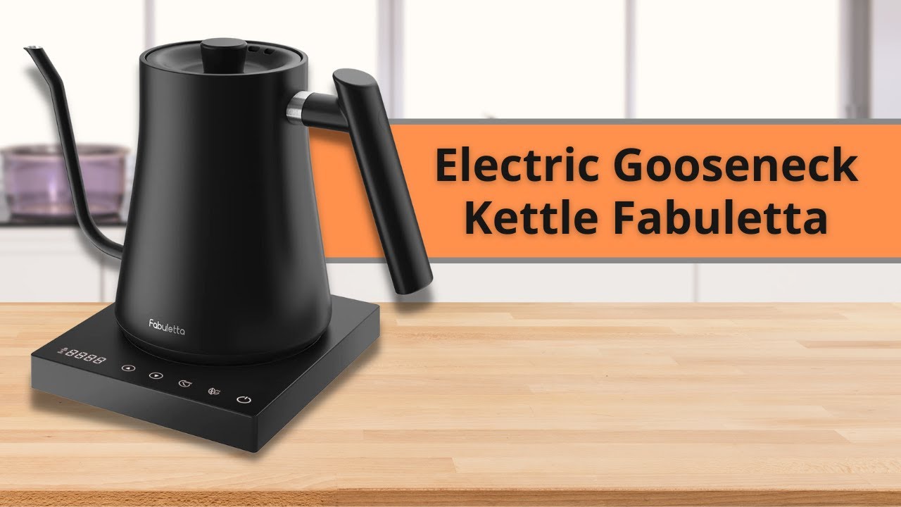 Gooseneck Electric Kettle Fabuletta Electric Kettle Temperature Control  100% Stainless Steel Inner Lid & Bottom Pour Over Coffee Kettle & Tea  Kettle