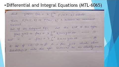 Integral Equations # 1