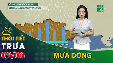Thời tiết trưa, chiều 09/06/2023:Bắc Bộ, Bắc Trung Bộ có mưa dông, trời mát mẻ| VTC14