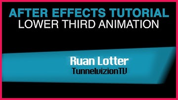 After Effects Tutorial Lower Third Animation