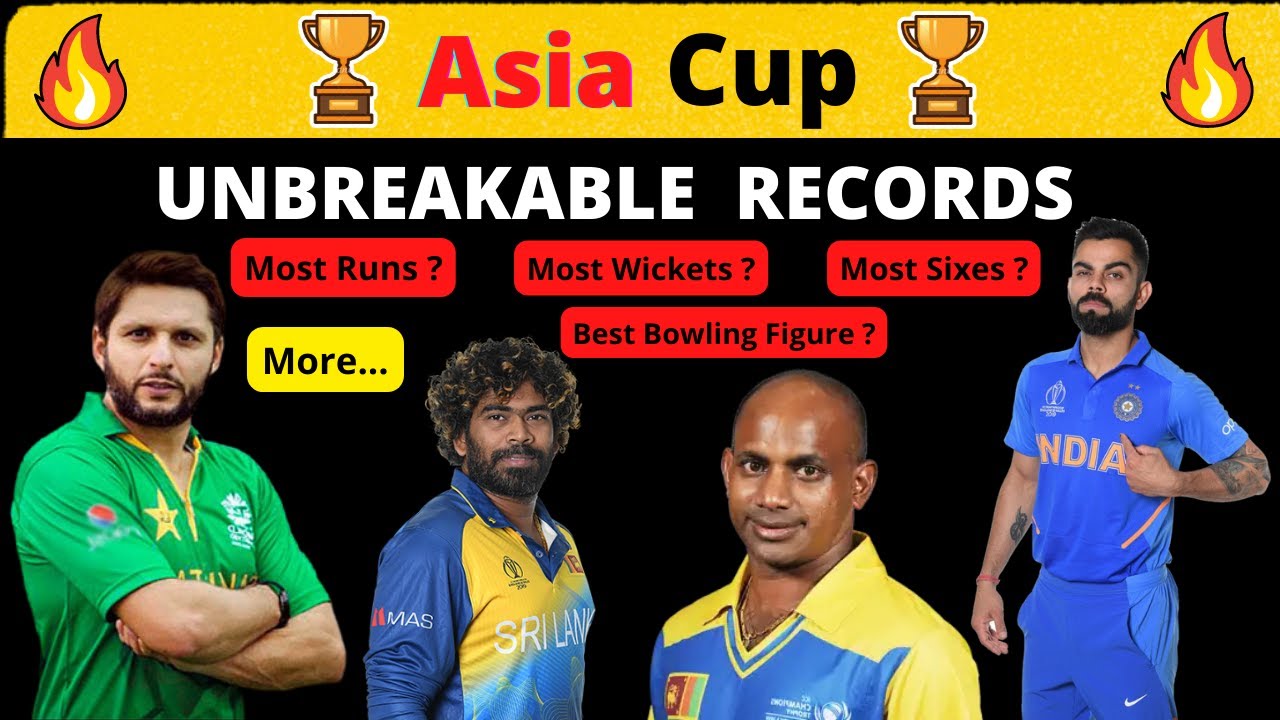 Asia Cup Records 🔥| Cricket Records | Most Runs ? Most Wickets ? Most Sixes ? Best Bowling Figure ?