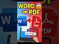 how to convert  word documents to pdf file  #wordtopdf #convert #tech #pdf #worddocument #shorts
