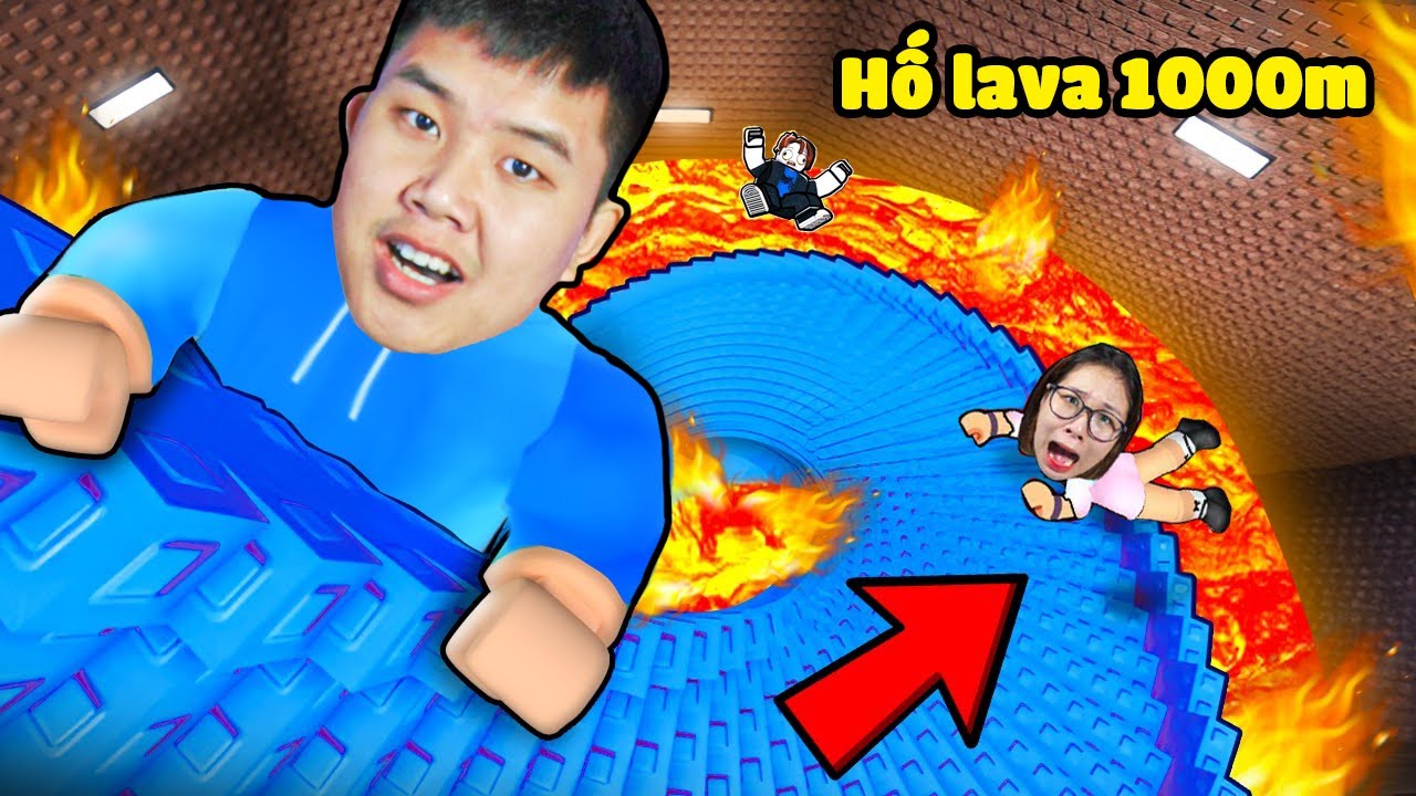 Xây cầu thang thoát khỏi hố lava 1000m dâng lên siêu nguy hiểm ! bqThanh & Ốc Thoát