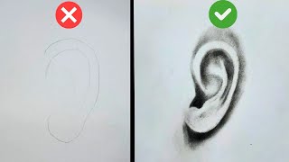 How to Draw Realistic Ear | Easy Step by Step Drawing | #artbyphilomela