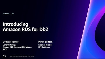 AWS re:Invent 2023 - [LAUNCH] Introducing Amazon RDS for Db2 (DAT210)