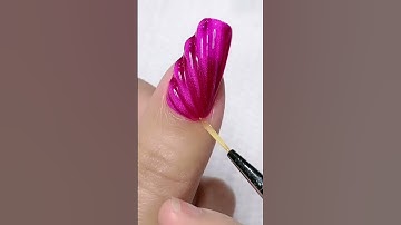 Shell Nail Design with Crystal Cat Eye Gel Polish