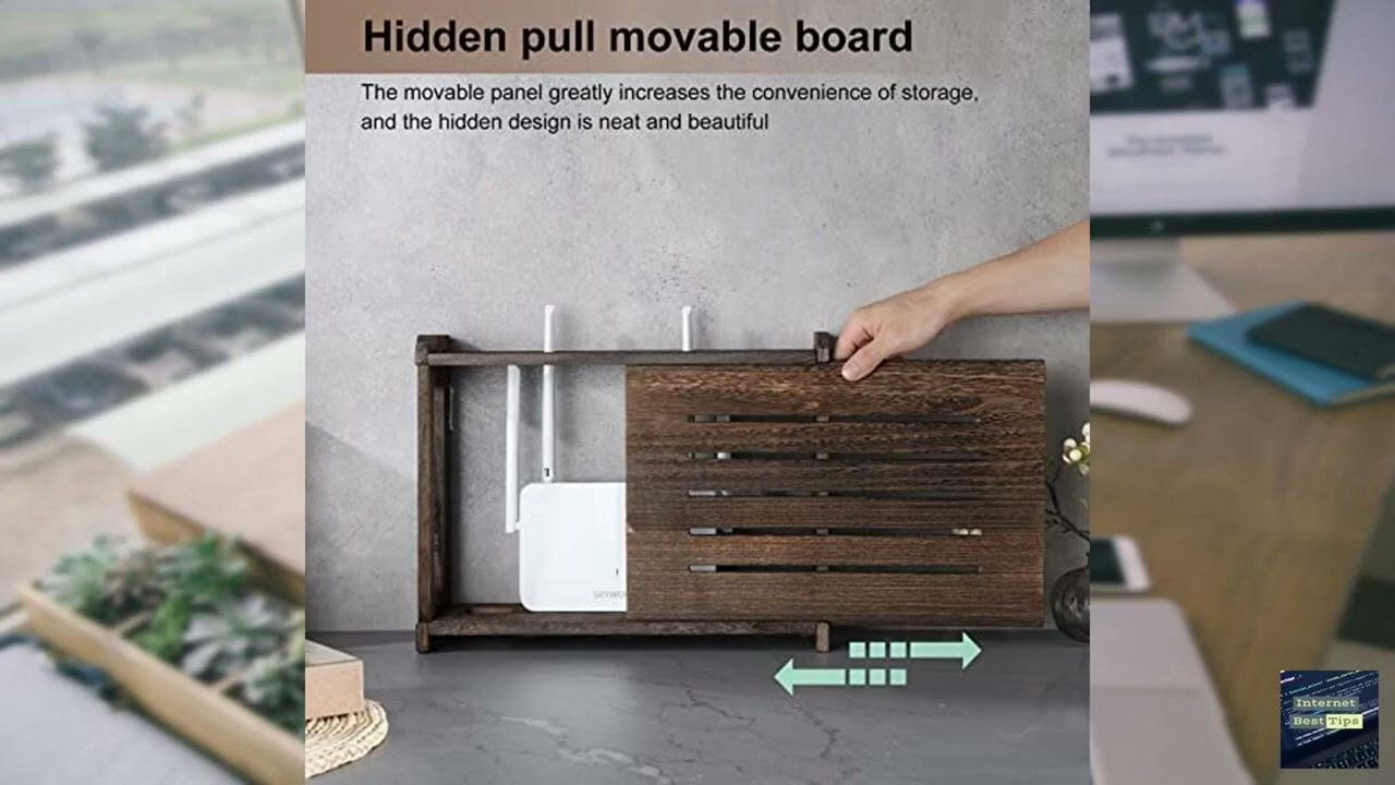 Review - BEARUT Wooden Router Shelf Wall Mount WiFi Router Storage Box Modem Cable Router