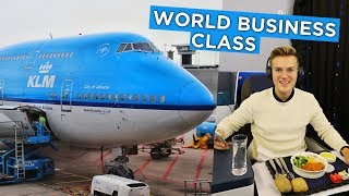 $4000 Flight In KLM 747-400 BUSINESS CLASS - Amsterdam to Hong Kong (My First Time on KLM)