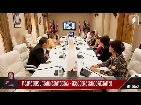 რეკომენდაციების შესრულება - შეხვედრა ექსპერტებთან