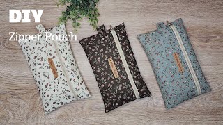 [ DIY ] 초보자도 빠르고 쉽게 지퍼 파우치 만들기ㅣ간단하게 화장품 파우치 만드는 방법ㅣZipper Pouch Sewing @DIY_SOMSSI