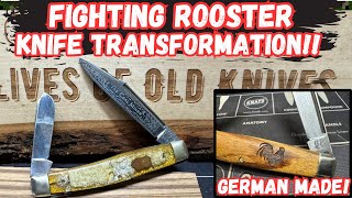 Fighting Rooster Knife Transformation! From Abused to Amazing!