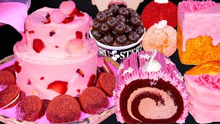 ASMR PINK OREO CHOCOLATE CAKE MALTESERS MAGNUM ICE CREAM NUTELLA DESSERT MUKBANG 먹방咀嚼音 EATING SOUNDS