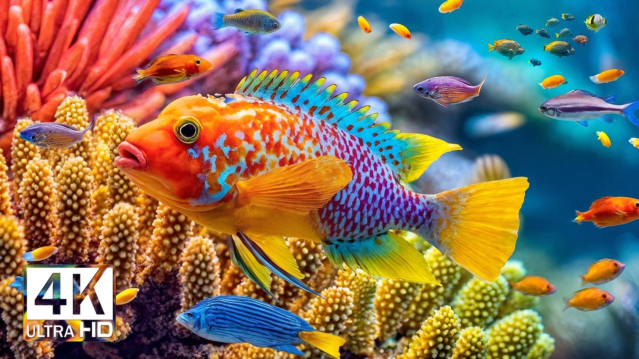Underwater Wonders 4K – Explore Marine Life in the Ultimate 4K Aquarium 🐳 Soft Sleep Sounds