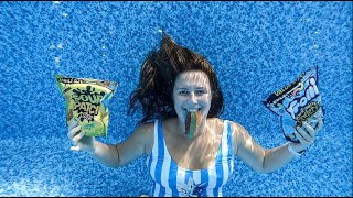 Eating Sour Candy Underwater | Underwater Sour Candy Challenge