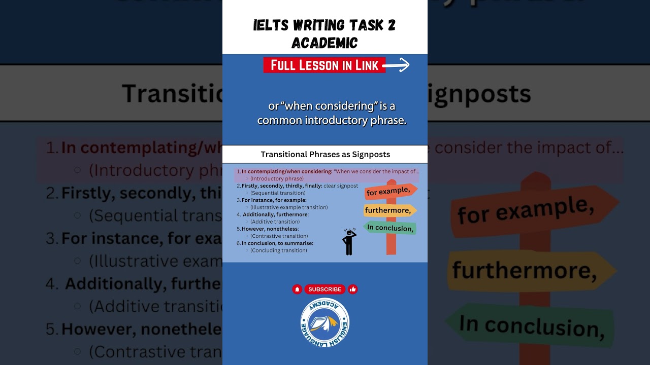 IELTS Writing Task 2 - Transitional Phrases