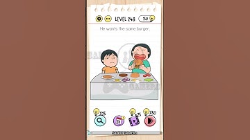 Brain Test level 248 ( He wants the same burger. )