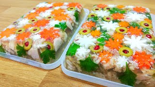 Праздничная закуска  ЗАЛИВНОЕ из курицы. Вкусно! Быстро! Красиво! Просто!