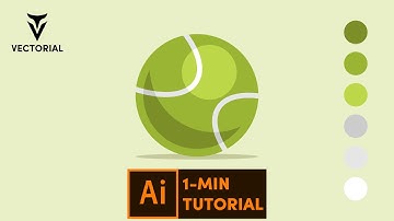 Tennis Ball tutorial in Adobe Illustrator - 1 minute tutorial for beginner