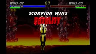 UMK3 Arcade - Scorpion Toasty Fatality Glitch (Forceball interrupt)