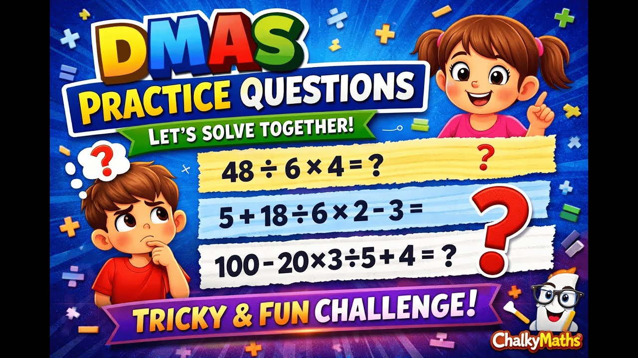 Dmas Math Questions DMAS Practice Questions | Class 5 Maths | ChalkyMaths | DMAS Rule ...