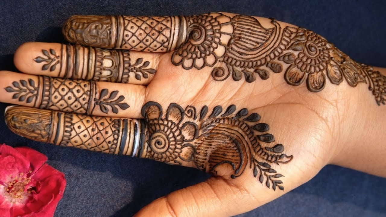 Easy and simple mehndi design | front hand mehndi design | beautiful and simple| mehndi 🌿