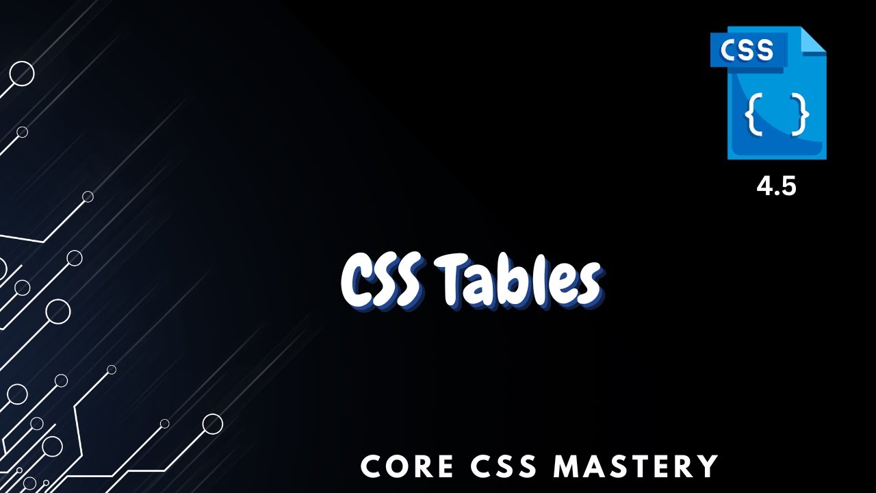 Styling Tables in CSS - Core CSS Mastery Part 4.5 - YouTube