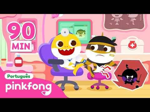 Brincando no Hospital com o Bebê Tubarão Ladrão 🏥 | Pinkfong, Bebê Tubarão! Canções para Crianças