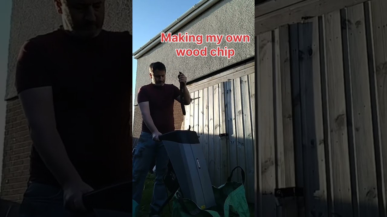 making Wood chip for the Allotment.