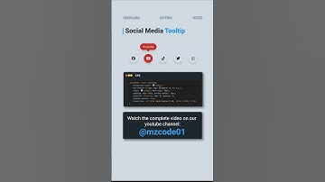 📱✨ Social Media Icons with Tooltips: HTML & CSS | MZCode01 Developers ✨🌐 #css #coding #shorts