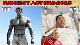 TOP 10 RICHEST ACTORS in Hollywood 2025 THEN NOW Net Worth Homes Cars Yachts Jets