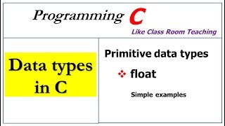 data types in C | floating point | primitive data type