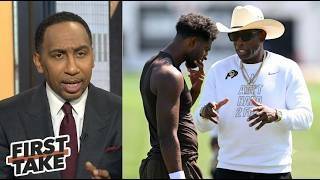 FIRST TAKE | Stephen A. reacts as Deion Sanders visits Browns camp while Shedeur battles for QB1