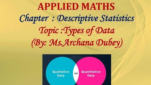 Maths Shiksha by Archana Dubey Class11 Applied Maths,Types of Data,Quantitative and Qualitative Data