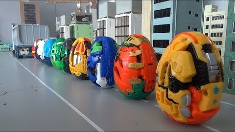 헬로카봇 쿵 10대 알 공룡 로봇 덤프트럭 장난감 놀이 Hello Carbot 10 Egg Dinosaur Robots Dumptruck Toys Play