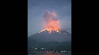 in japan, the eruption of the sakurajima volcano began