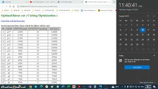 Optimal linear cut  Cutting Optimization