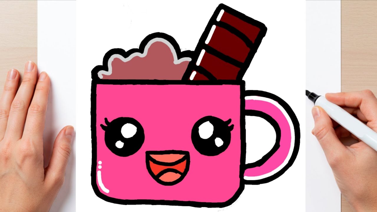 Cute Coffee mug drawing for Beginners | Step by Step How to draw coffee ...