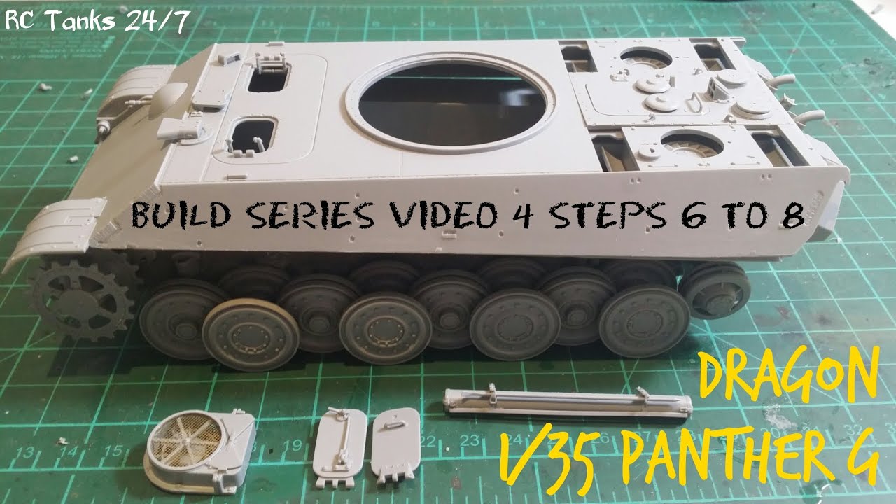 dronesense Dragon 1/35 Panther G Tank Build Series Video 4 Steps 6 - 8