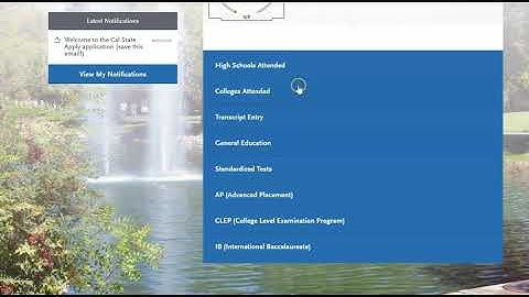 CSU Application: Academic History Quadrant