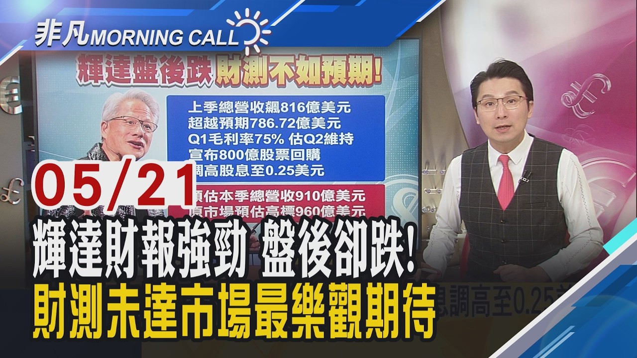 油跌.美債殖利率回穩 美股衝費半漲4%!輝達加碼股東回饋 股息調高至0.25美元!地表上最大IPO SpaceX上市計劃揭秘｜主播鄧凱銘｜【非凡Morning Call】20260521｜非凡財經新聞