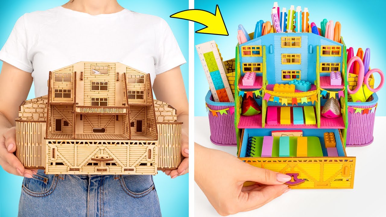 😍 Попрощайся с беспорядком на столе | 3 DIY органайзера: Домик, Сумка и Ящик 🏠👜🗄️