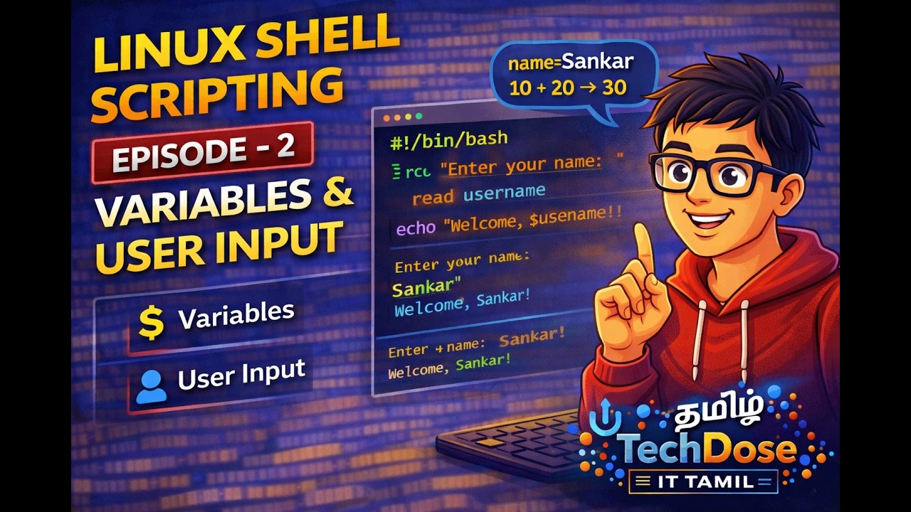 Linux Shell Scripting - Episode 2 Variables & User Input Explained in ...
