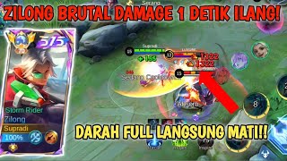 ZILONG BRUTAL DAMAGE SEKALI TUSUK LING HELCURT TEWAS BUILD ZILONG TERSAKIT!!