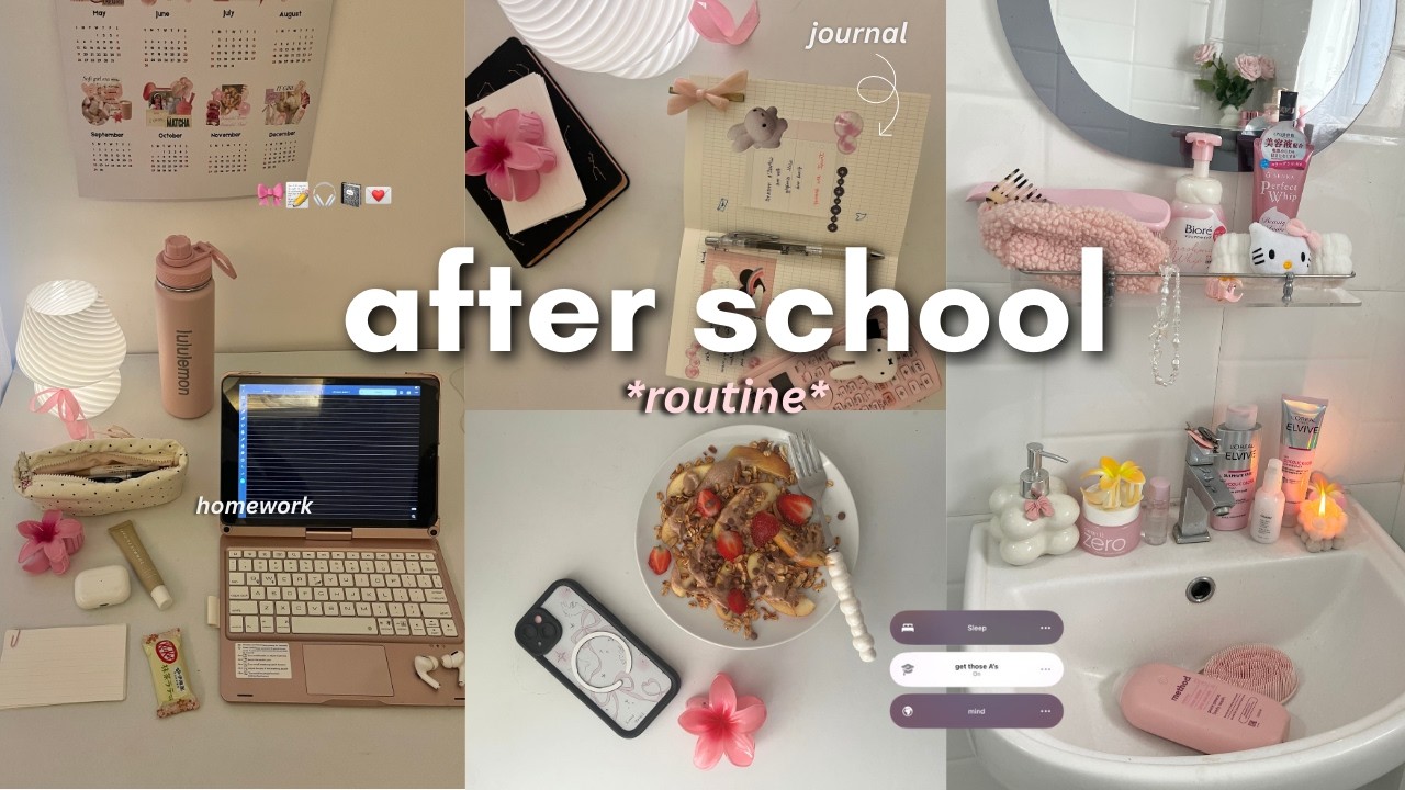 after school routine  ⋆˚࿔ || homework, studying, productive, afternoon & night routine