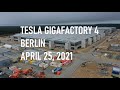 Tesla Gigafactory 4 Berlin | Sewage system installation | April 25, 2021 | DJI drone 4K Video